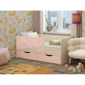 Алена-1 Кровать детская 2 ящика 1.6 Розовый глянец в Белом Яре - belyj-yar.katalogmebeli.com | фото
