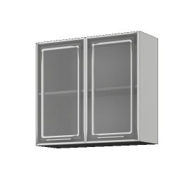Бетон ШВС 800 Шкаф верхний с двумя дверцами со стеклом в Белом Яре - belyj-yar.katalogmebeli.com | фото