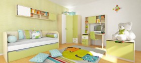Детская комната Эппл (Зеленый/Белый/корпус Клен) в Белом Яре - belyj-yar.katalogmebeli.com | фото 5