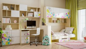 Детская комната Флёр (Белый/корпус Клен) в Белом Яре - belyj-yar.katalogmebeli.com | фото