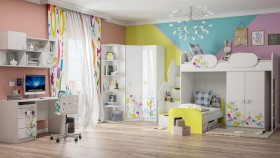 Детская комната Флер (Белый/корпус Выбеленное дерево) в Белом Яре - belyj-yar.katalogmebeli.com | фото 3