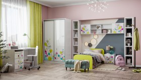 Детская комната Флер (Белый/корпус Выбеленное дерево) в Белом Яре - belyj-yar.katalogmebeli.com | фото