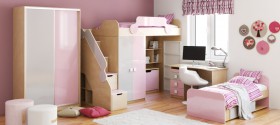 Детская комната Грэйси (Розовый/Серый/корпус Клен) в Белом Яре - belyj-yar.katalogmebeli.com | фото 5