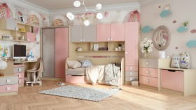 Детская комната Грэйси (Розовый/Серый/корпус Клен) в Белом Яре - belyj-yar.katalogmebeli.com | фото 13