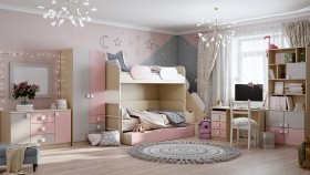 Детская комната Грэйси (Розовый/Серый/корпус Клен) в Белом Яре - belyj-yar.katalogmebeli.com | фото 12
