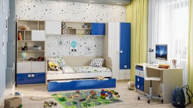 Детская комната Скай Люкс (Синий/Белый/корпус Клен) в Белом Яре - belyj-yar.katalogmebeli.com | фото 1