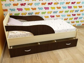 Кровать детская Максимка Млечный дуб/Венге в Белом Яре - belyj-yar.katalogmebeli.com | фото