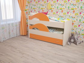 Кровать детская Радуга 1600 Млечный дуб/Венге в Белом Яре - belyj-yar.katalogmebeli.com | фото 3