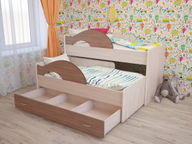 Кровать детская Радуга 1600 Млечный дуб/Венге в Белом Яре - belyj-yar.katalogmebeli.com | фото 7