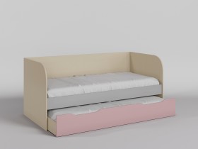 Диван-кровать Грэйси (Розовый/Серый/корпус Клен) в Белом Яре - belyj-yar.katalogmebeli.com | фото 1