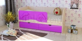 Друзья Кровать детская 2 ящика 1.6 Фиолетовый глянец в Белом Яре - belyj-yar.katalogmebeli.com | фото