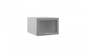 Гарда ГПГС 500 шкаф верхний горизонтальный глубокий со стеклом (Белый/корпус Серый) в Белом Яре - belyj-yar.katalogmebeli.com | фото