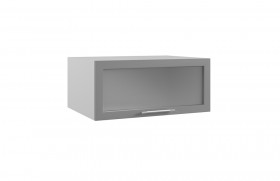 Гарда ГПГС 800 шкаф верхний горизонтальный глубокий со стеклом (Белый/корпус Серый) в Белом Яре - belyj-yar.katalogmebeli.com | фото