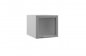 Гарда ГВПГС 500 шкаф верхний горизонтальный глубокий со стеклом высокий (Белый/корпус Серый) в Белом Яре - belyj-yar.katalogmebeli.com | фото