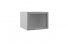 Гарда ГВПГС 600 шкаф верхний горизонтальный глубокий со стеклом высокий (Белый/корпус Серый) в Белом Яре - belyj-yar.katalogmebeli.com | фото
