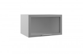 Гарда ГВПГС 800 шкаф верхний горизонтальный глубокий со стеклом высокий (Белый/корпус Серый) в Белом Яре - belyj-yar.katalogmebeli.com | фото