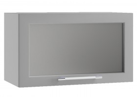 Гарда ПГС 600 шкаф верхний горизонтальный со стеклом (Белый патина/корпус Серый) в Белом Яре - belyj-yar.katalogmebeli.com | фото