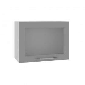 Гарда ВПГС 600 шкаф верхний горизонтальный со стеклом высокий (Белый патина/корпус Серый) в Белом Яре - belyj-yar.katalogmebeli.com | фото