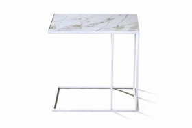 Журнальный столик Stone 018 (Прямоугольный) Металл/Керамика 500 Белый в Белом Яре - belyj-yar.katalogmebeli.com | фото 2