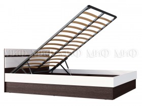 Ким кровать с подъемным механизмом 1,4 (Венге/белый глянец) в Белом Яре - belyj-yar.katalogmebeli.com | фото 2
