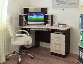 Компьютерный стол Каспер (венге/лоредо) в Белом Яре - belyj-yar.katalogmebeli.com | фото