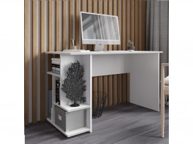 Компьютерный стол СКМ-6 белый в Белом Яре - belyj-yar.katalogmebeli.com | фото
