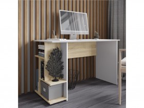 Компьютерный стол СКМ-6 белый/дуб сонома в Белом Яре - belyj-yar.katalogmebeli.com | фото