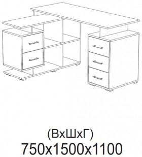 Компьютерный стол угловой СКМУ-3 белый в Белом Яре - belyj-yar.katalogmebeli.com | фото 2