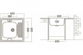 Комплект "Юкинокс" мойка STD600.600-4C 0R, смеситель UM1302, выпуск СКМГ, крепёж КНМ в Белом Яре - belyj-yar.katalogmebeli.com | фото 3