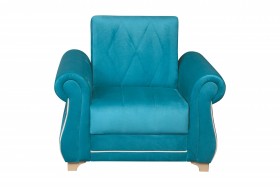 Кресло для отдыха "Порто" (велюр киви бирюза / микровельвет крем) в Белом Яре - belyj-yar.katalogmebeli.com | фото 3