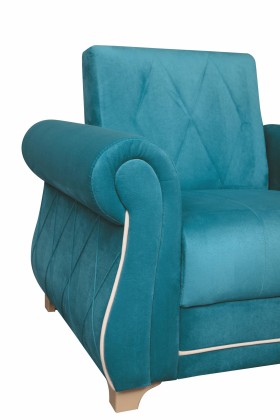 Кресло для отдыха "Порто" (велюр киви бирюза / микровельвет крем) в Белом Яре - belyj-yar.katalogmebeli.com | фото 5