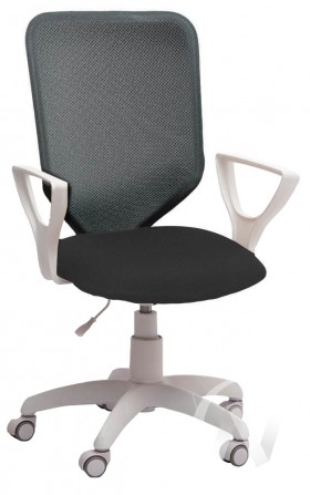 Кресло компьютерное Элегия S (белый/ткань сетка темно-серая) в Белом Яре - belyj-yar.katalogmebeli.com | фото 1