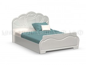 Кровать 1,4м Гармония (Белый/Белый глянец) в Белом Яре - belyj-yar.katalogmebeli.com | фото