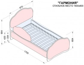 Кровать 160 Гармония 18 Бордовый (мягкий бортик) в Белом Яре - belyj-yar.katalogmebeli.com | фото 2