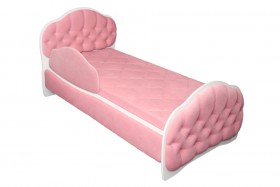 Кровать 160 Гармония 36 Светло-розовый (мягкий бортик) в Белом Яре - belyj-yar.katalogmebeli.com | фото 1