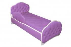 Кровать 160 Гармония 67 Светло-фиолетовый (мягкий бортик) в Белом Яре - belyj-yar.katalogmebeli.com | фото