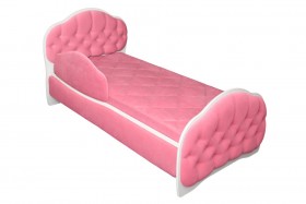 Кровать 160 Гармония 89 Розовый (мягкий бортик) в Белом Яре - belyj-yar.katalogmebeli.com | фото