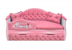 Кровать 160 серии Иллюзия 2 ящика 36 Розовый (мягкий бортик/подушки) в Белом Яре - belyj-yar.katalogmebeli.com | фото 1