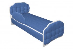 Кровать 170 Атлет 29 Синий (мягкий бортик) в Белом Яре - belyj-yar.katalogmebeli.com | фото