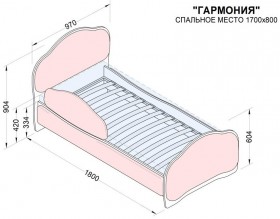 Кровать 170 Гармония 08 Шоколад (мягкий бортик) в Белом Яре - belyj-yar.katalogmebeli.com | фото 2