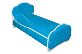 Кровать 170 Гармония 84 Ярко-голубой (мягкий бортик) в Белом Яре - belyj-yar.katalogmebeli.com | фото