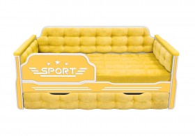 Кровать 170 серии Спорт 1 ящик 74 Жёлтый (мягкие боковые накладки) в Белом Яре - belyj-yar.katalogmebeli.com | фото