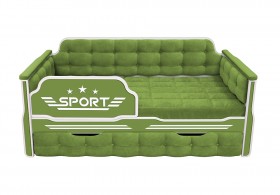 Кровать 170 серии Спорт 1 ящик 76 Зелёный (мягкие боковые накладки) в Белом Яре - belyj-yar.katalogmebeli.com | фото