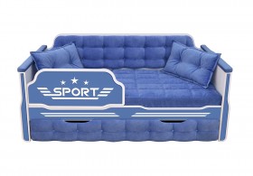 Кровать 170 серии Спорт 1 ящик 85 Синий (подушки) в Белом Яре - belyj-yar.katalogmebeli.com | фото
