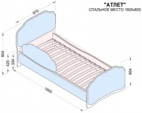 Кровать 180 Атлет 29 Синий (мягкий бортик) в Белом Яре - belyj-yar.katalogmebeli.com | фото 2