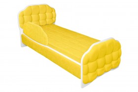 Кровать 180 Атлет 74 жёлтый (мягкий бортик) в Белом Яре - belyj-yar.katalogmebeli.com | фото 1
