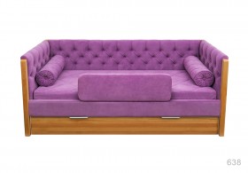 Кровать 180 серии Леди + ящик 32 Фиолетовый (мягкий бортик/подушка валик) в Белом Яре - belyj-yar.katalogmebeli.com | фото
