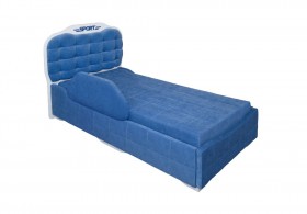 Кровать 190 Атлет Lux 29 Синий (мягкий бортик) в Белом Яре - belyj-yar.katalogmebeli.com | фото 1
