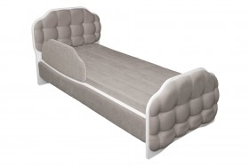 Кровать 190 Атлет Lux 96 Серый (мягкий бортик) в Белом Яре - belyj-yar.katalogmebeli.com | фото 1