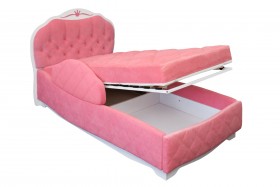 Кровать 190 Гармония Lux 32 Фиолетовый (мягкий бортик) в Белом Яре - belyj-yar.katalogmebeli.com | фото 2
